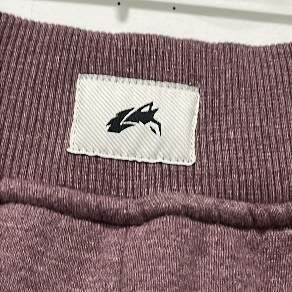 Alphalete Wide Leg Sweatpants in Brushed Fabric in Heather Maroon size Large - Picture 9 of 15